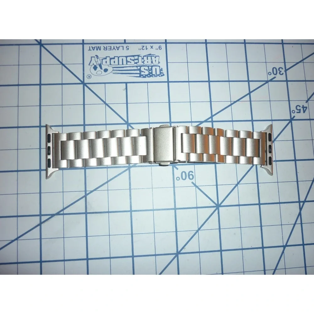 Stainless Steel Link Band for Apple Watch Brushed Champagne Starlight 42/44/45mm
